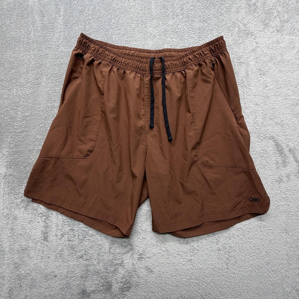 LEG3ND Shorts Mens XL Brown‎ Athletic Drawstring Elastic Waist Pockets Gym